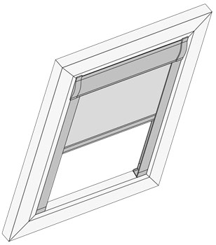 Technische Zeichnung Dachfensterrollo